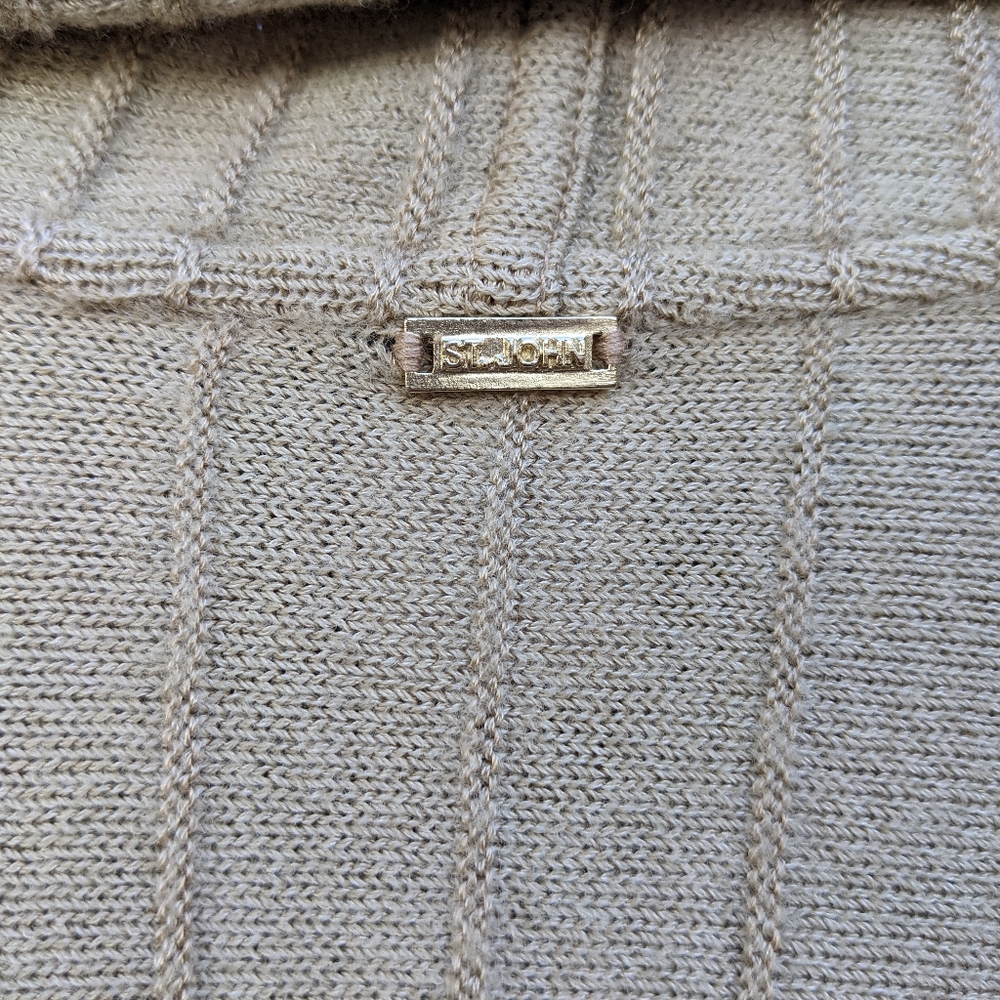 St. John Sport Cascading Cardigan Tan Small - Picture 7 of 8